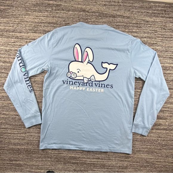 Vineyard Vines Men Long Sleeve Easter Whale T-Shirt Small - Picture 3 of 9